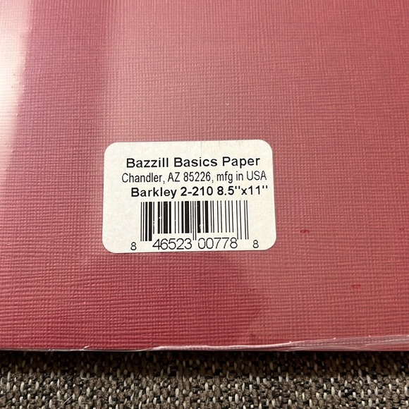 Bazzill Basics Paper Canvas Texture 8.5x11 Color Barkley #2-210 Cardstock NWT - Picture 2 of 3